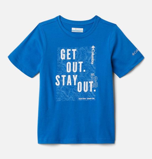 Columbia Happy Hills T-Shirt Blue For Boys NZ84307 New Zealand